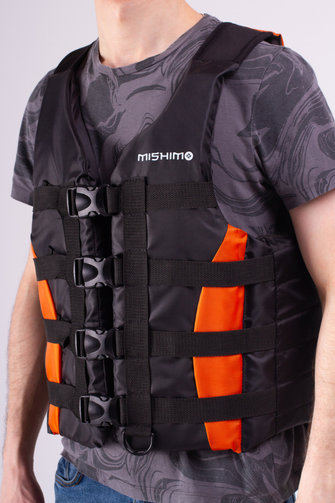 Жилет спасательный MISHIMO PRO Премиум качества Черно-оранжевый в Северске