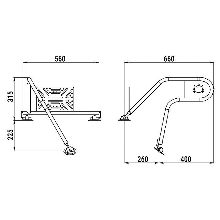 Стойка рулевая с креплением на баллон надувной лодки 25мм в Северске