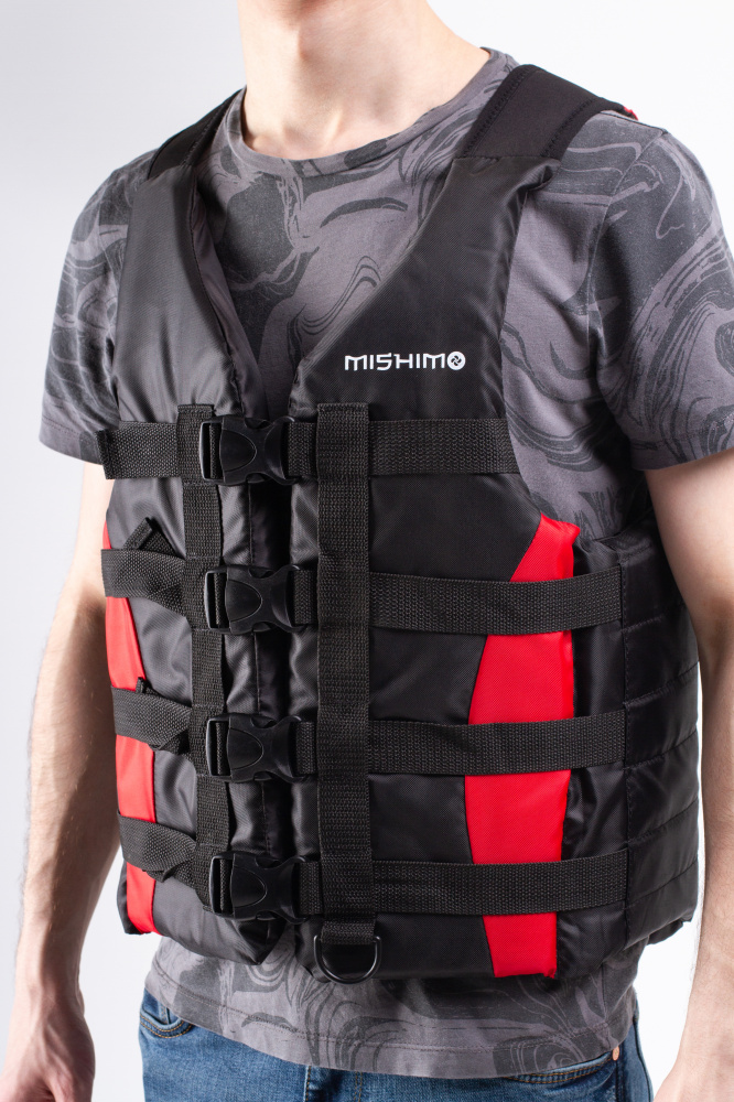 Жилет спасательный MISHIMO PRO Премиум качества Черно-красный в Северске