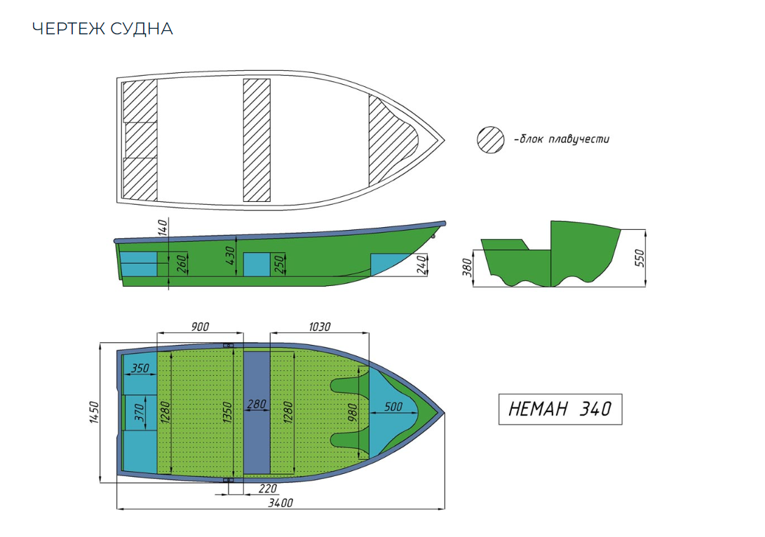 Стеклопластиковая лодка Neman-340 (тримаран) в Северске