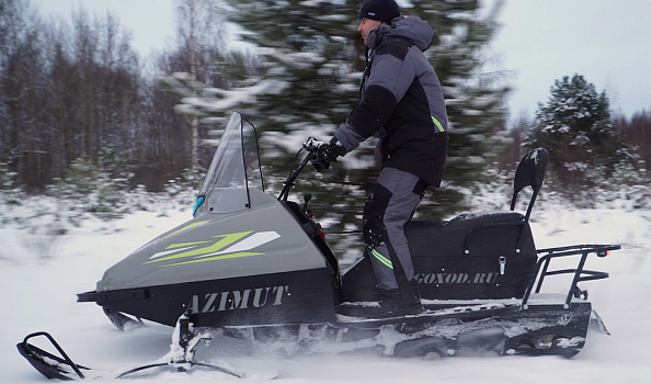 Миниснегоход Бурлак Азимут 20 л.с. , эл.запуск, реверс, тормоз гидравл, капот серый в Северске