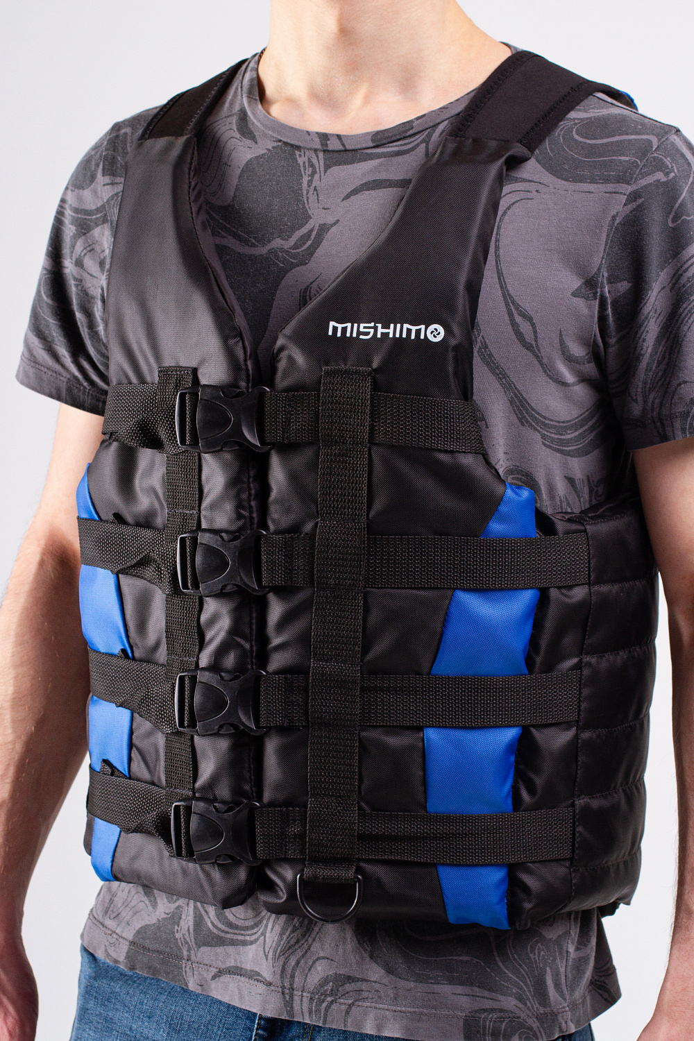 Жилет спасательный MISHIMO PRO Премиум качества Черно-синий в Северске