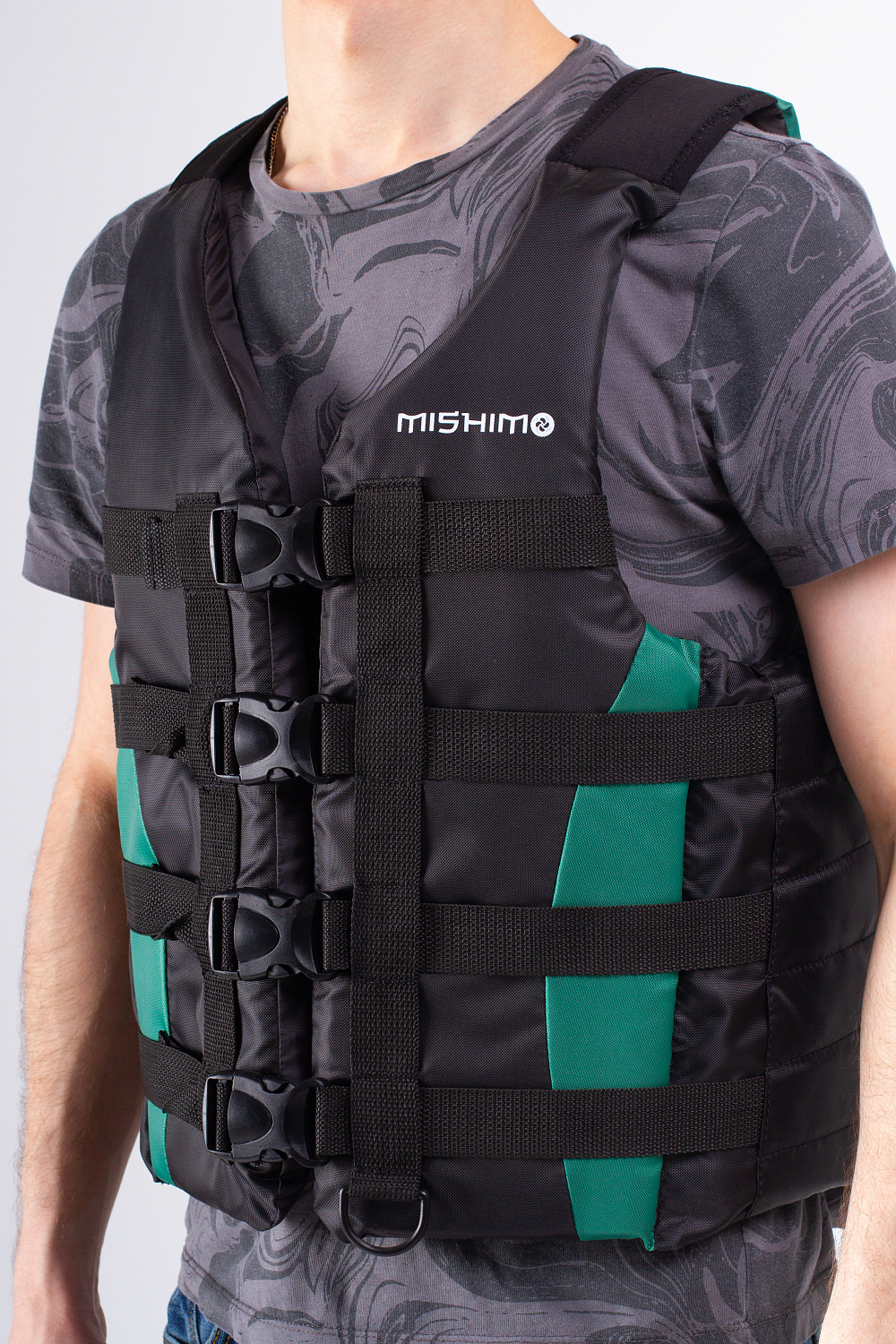 Жилет спасательный MISHIMO PRO Премиум качества Черно-зеленый в Северске