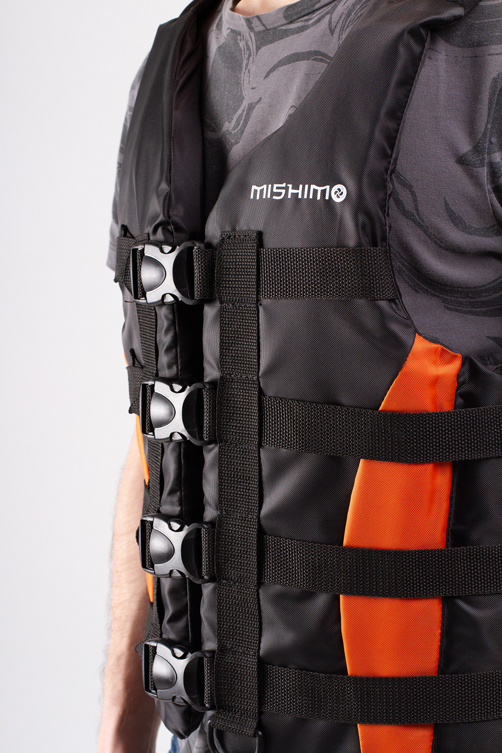 Жилет спасательный MISHIMO PRO Премиум качества Черно-оранжевый в Северске