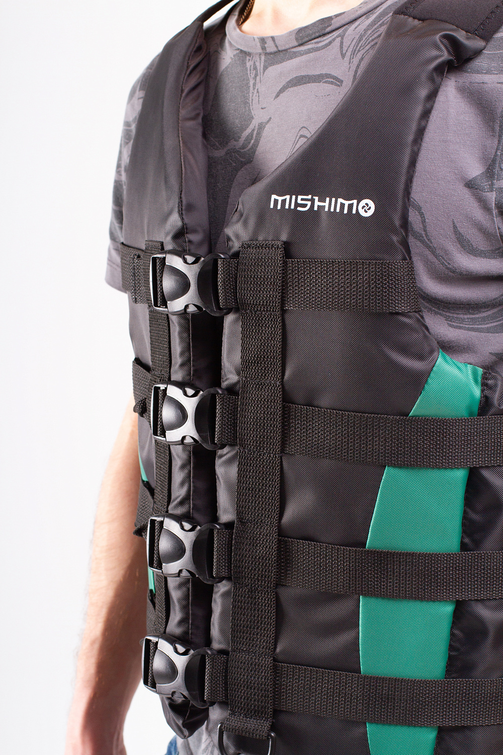 Жилет спасательный MISHIMO PRO Премиум качества Черно-зеленый в Северске