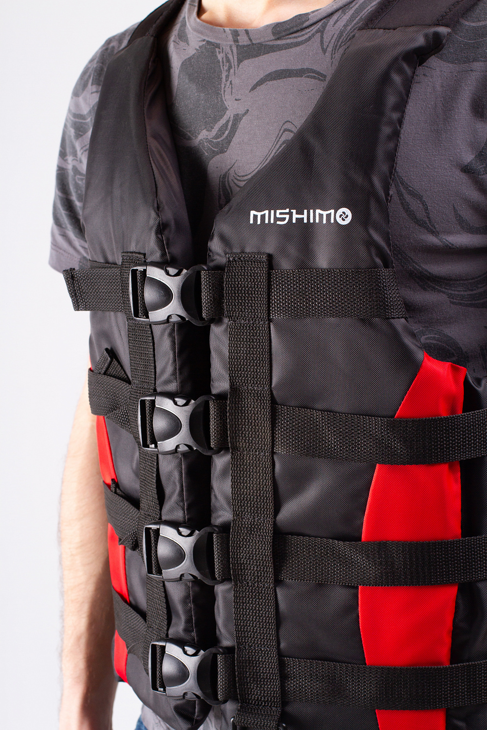 Жилет спасательный MISHIMO PRO Премиум качества Черно-красный в Северске